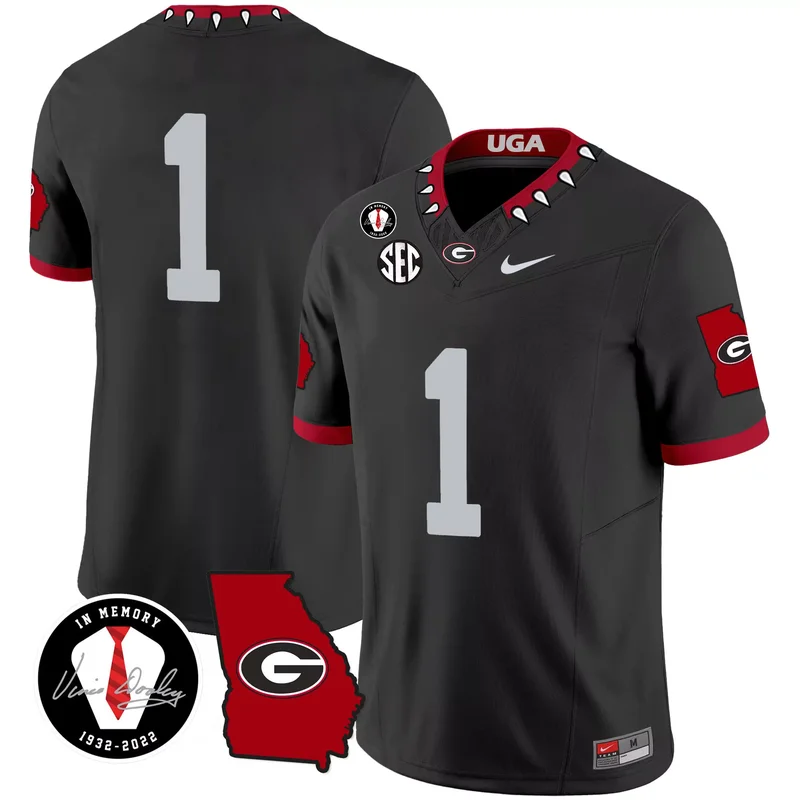 Black georgia bulldogs 2023 champions Gold custom jersey all stitched - Image 5