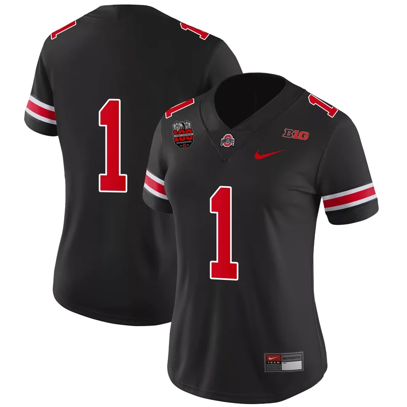 Black ohio state buckeyes player custom jersey all stitched - Image 4