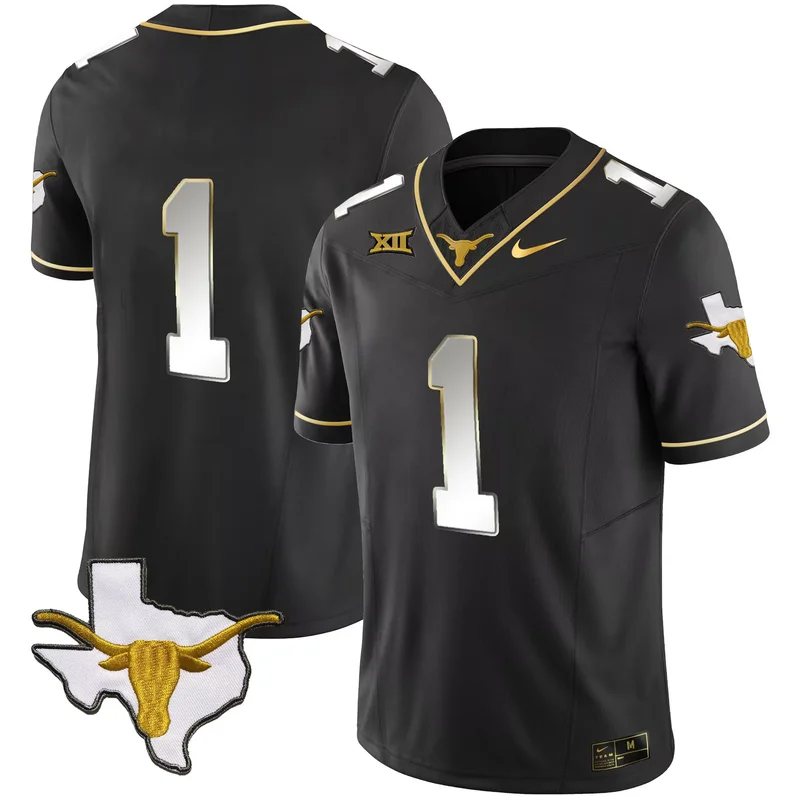 Black Arch Manning texas longhorns jersey all stitched - Image 4