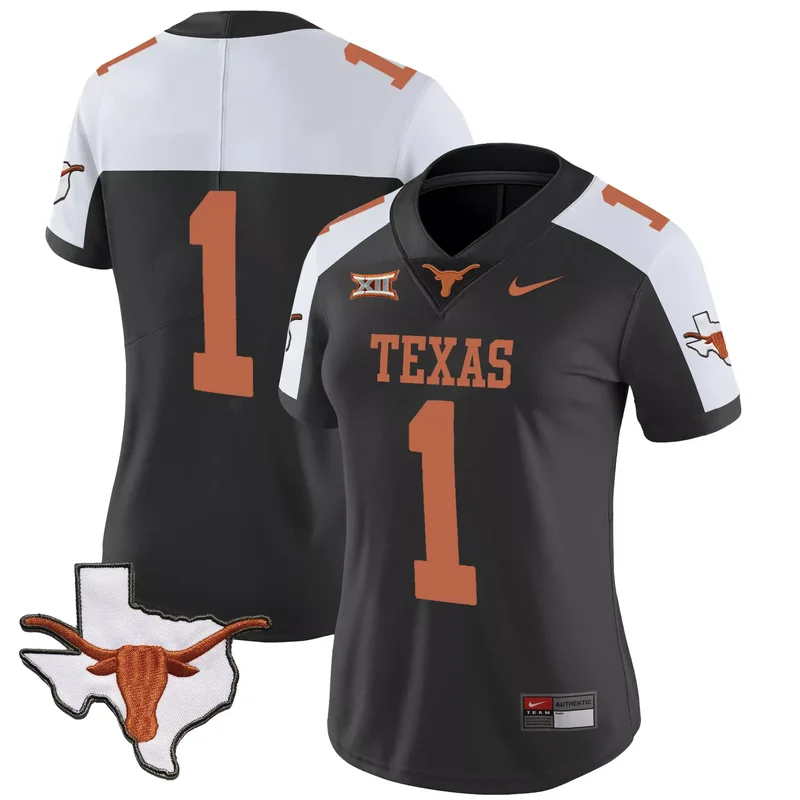 Black Alternate #1 Team texas longhorns jersey v3 all stitched