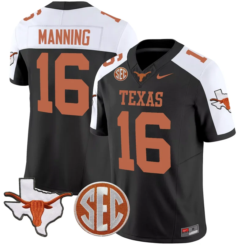 Black Alternate Ricky Williams texas longhorns sugar bowl sec patch jersey all stitched - Image 2