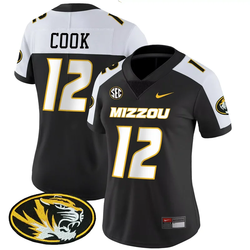 Alternate Brady Cook missouri tigers Gold jersey all stitched - Image 5