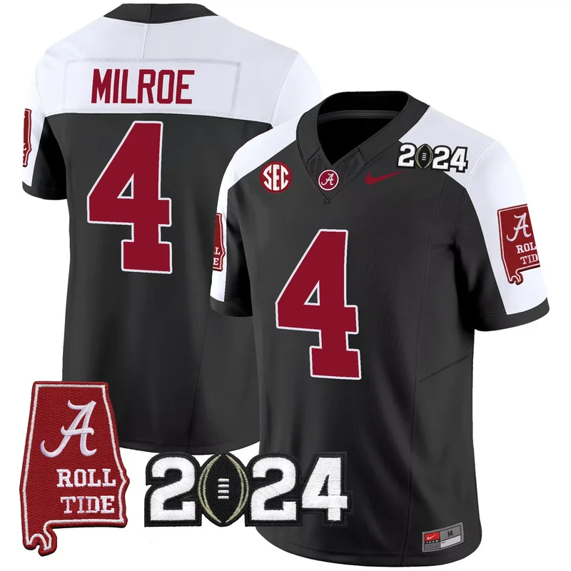 Inverted Jalen Milroe alabama crimson tide jersey alabama map all stitched - Image 2