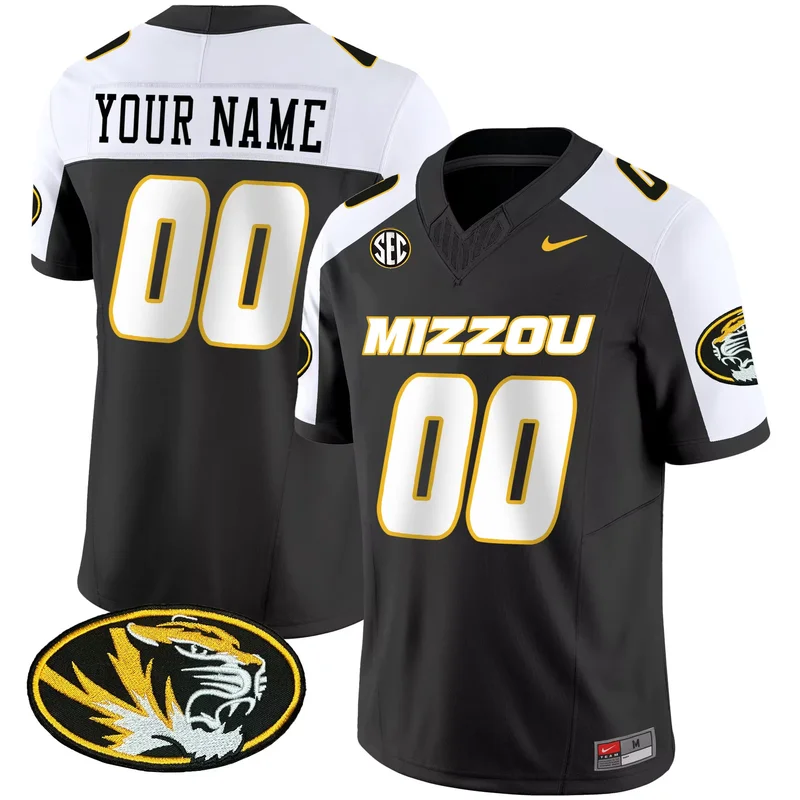 Black Alternate missouri tigers vapor custom jersey all stitched