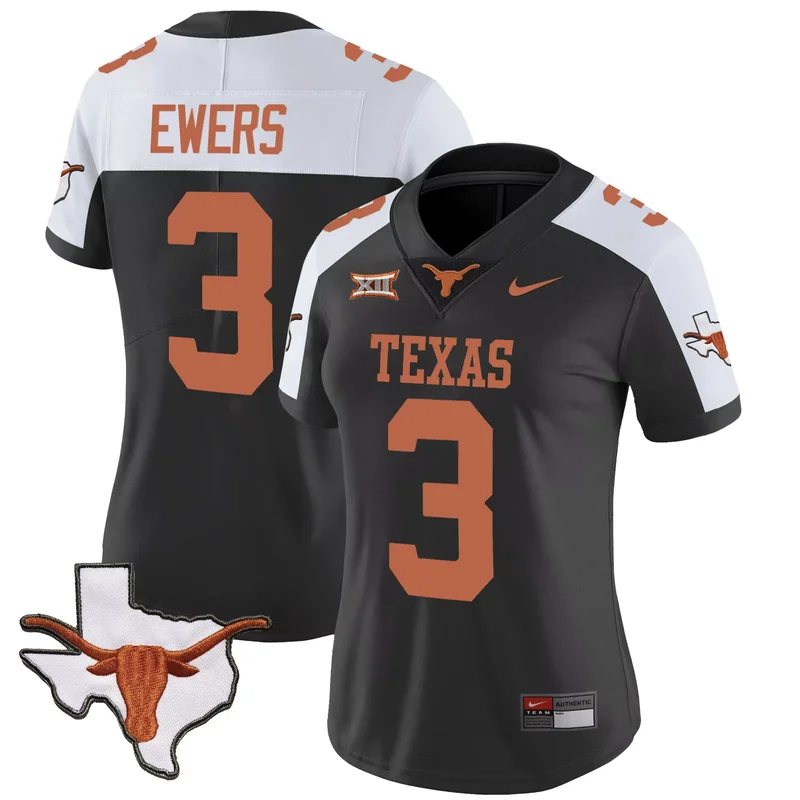 Black Alternate Quinn Ewers texas longhorns jersey v3 all stitched