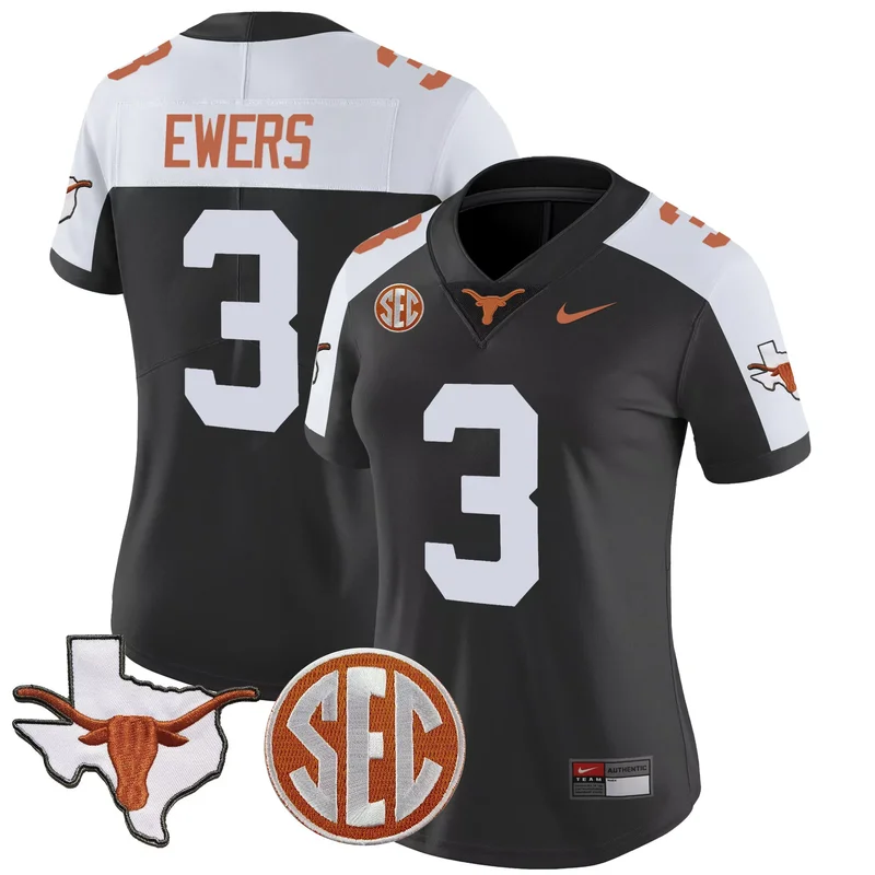 Inverted Ricky Williams texas longhorns state map sec patch jersey v4 all stitched - Image 2