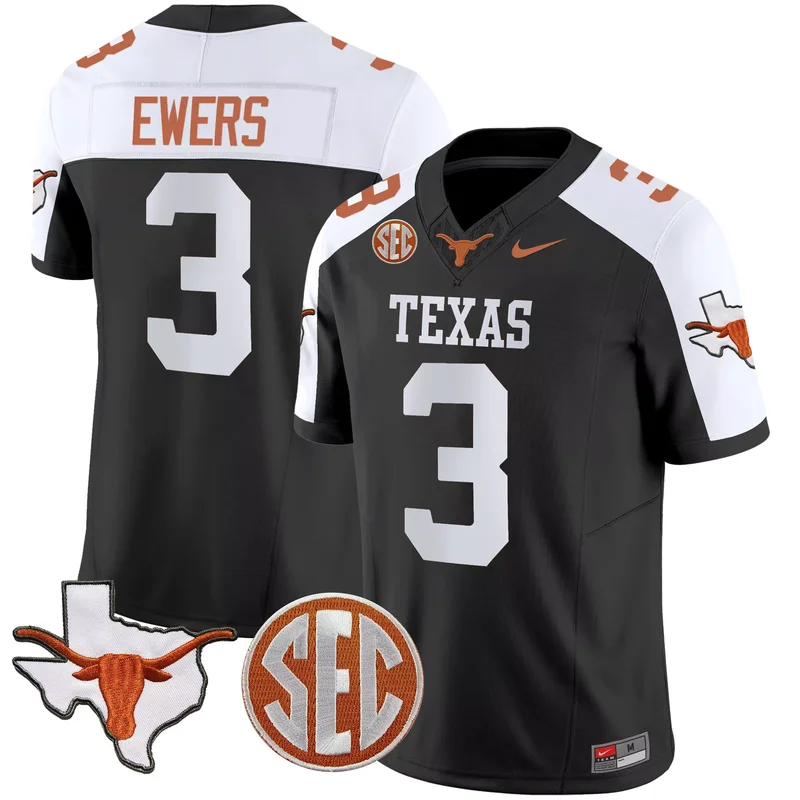 Black Alternate Xavier Worthy texas longhorns sugar bowl sec patch jersey all stitched - Image 5