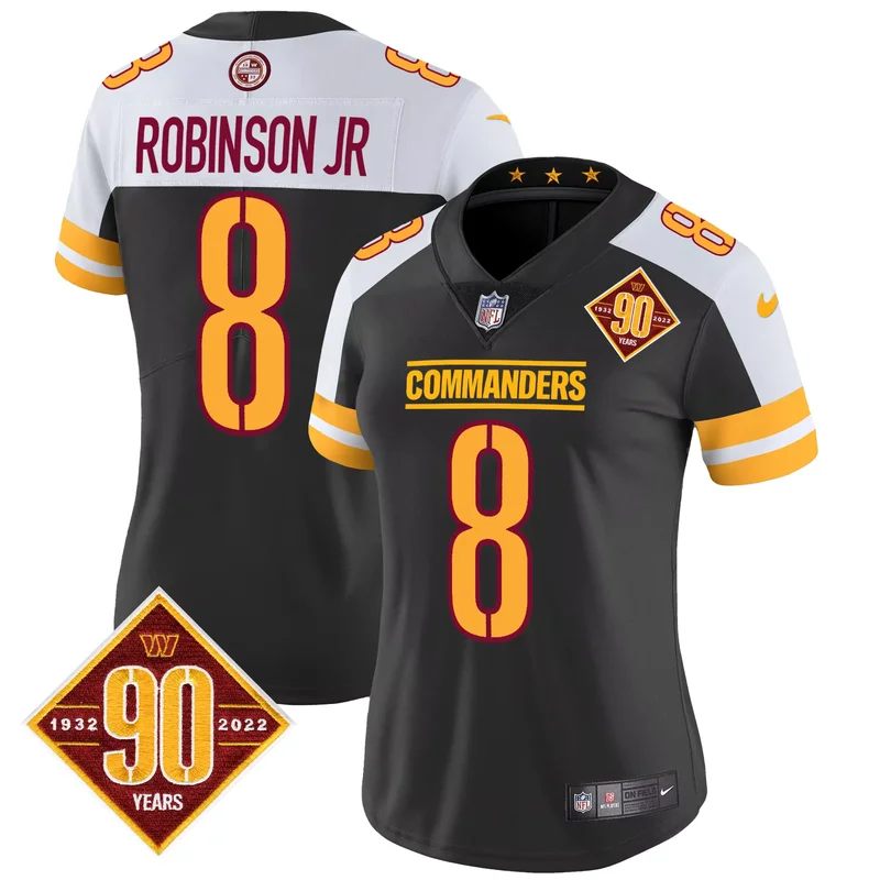 Burgundy Alternate Robinson Jr. washington commanders 90th anniversary patch jersey all stitched - Image 5