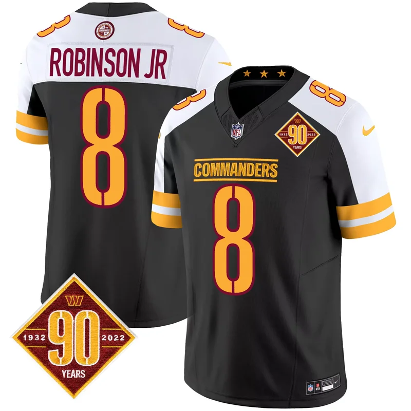 Black Alternate Jahan Dotson washington commanders 90th anniversary patch jersey v2 all stitched - Image 5
