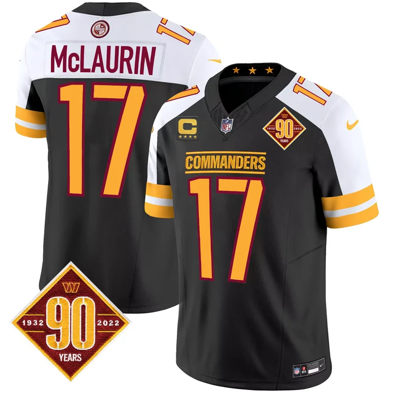 Burgundy Alternate Jayden Daniels washington commanders 90th anniversary patch jersey all stitched - Image 4