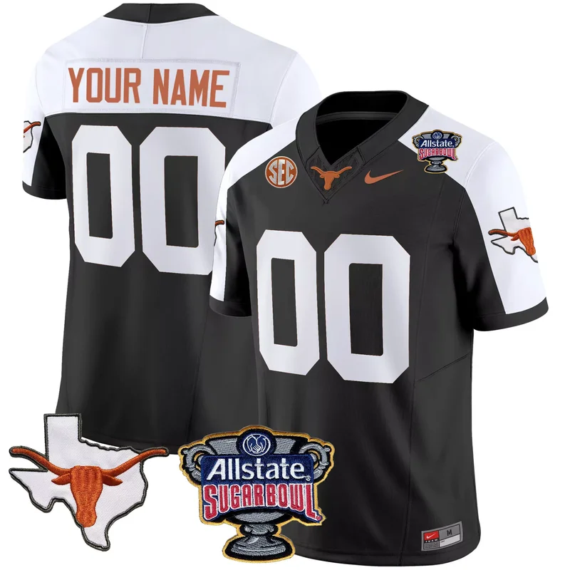 Black Alternate Arch Manning texas longhorns sugar bowl sec patch jersey all stitched - Image 4