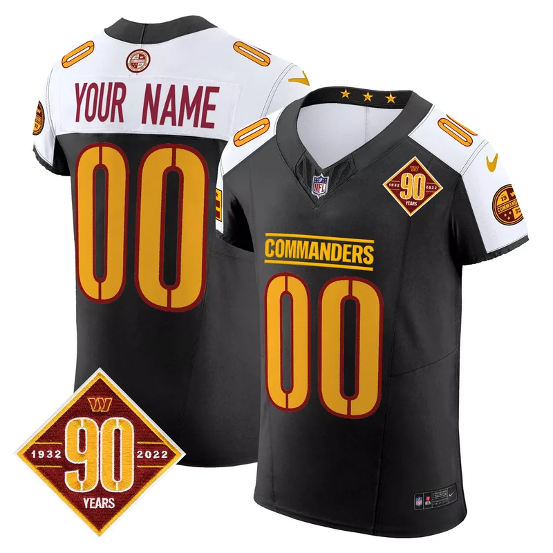 Burgundy Alternate Robinson Jr. washington commanders 90th anniversary patch jersey v3 all stitched - Image 4