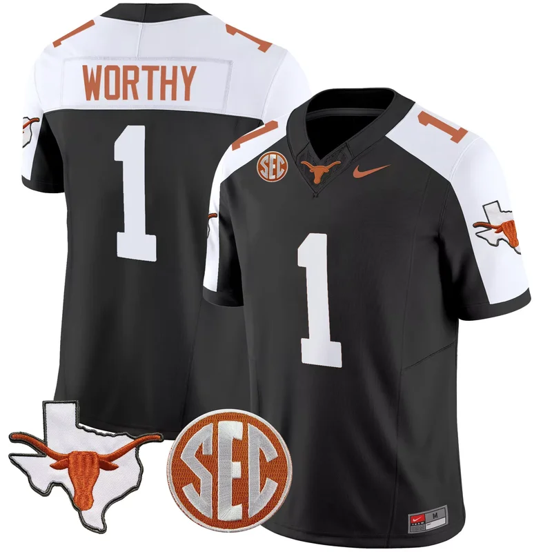 Black Alternate Arch Manning texas longhorns sugar bowl sec patch jersey all stitched - Image 2