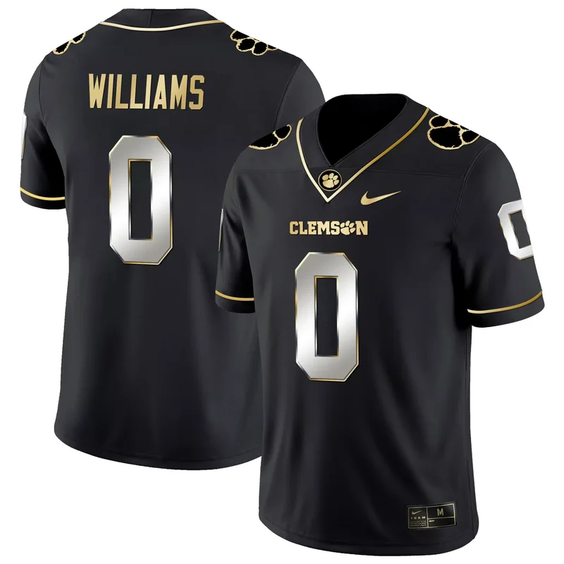 Black Gold Cade Klubnik clemson tigers Gold split jersey all stitched - Image 3