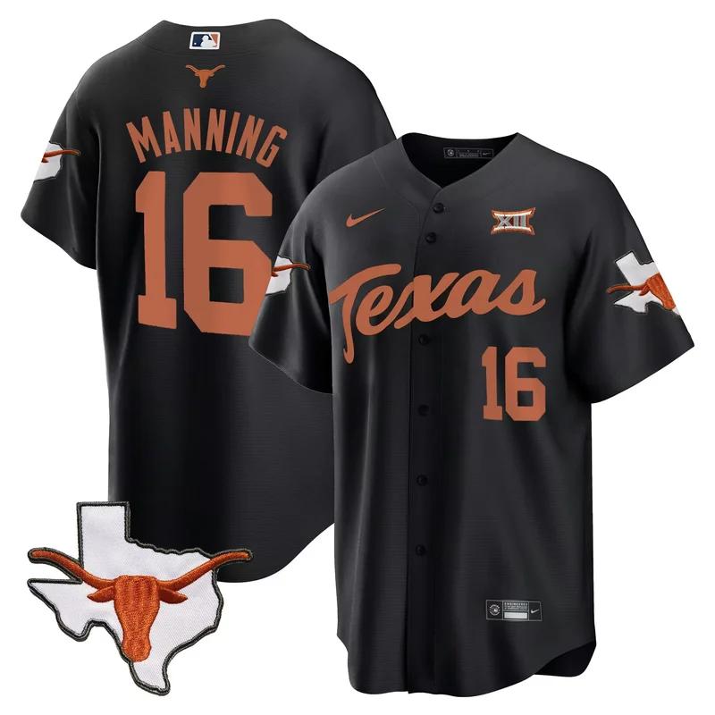 Black Arch Manning texas longhorns jersey all stitched