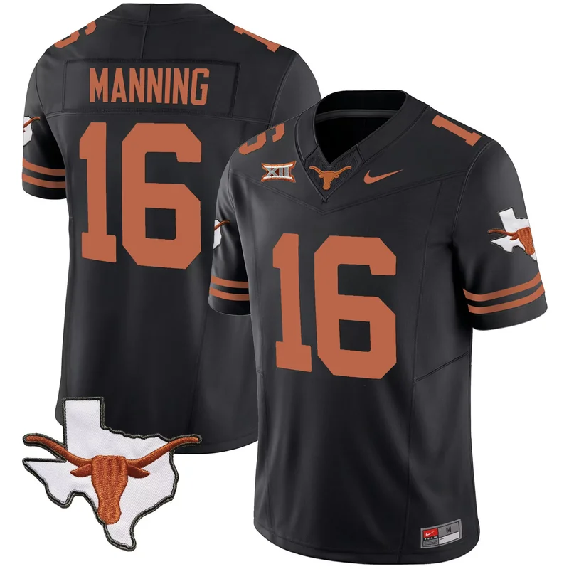 Black Arch Manning texas longhorns jersey v3 all stitched - Image 5