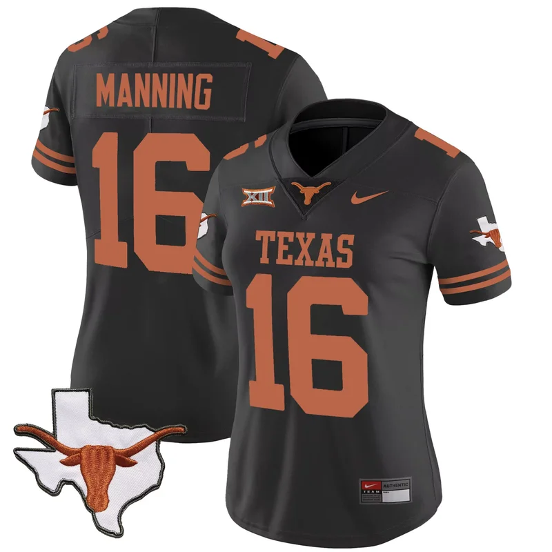 Black Arch Manning texas longhorns jersey v3 all stitched