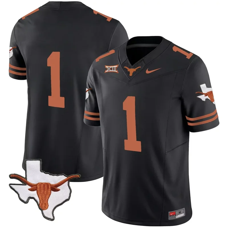 Black Bijan Robinson Texas Longhorns Vapor Limited Jersey All Stitched - Image 4