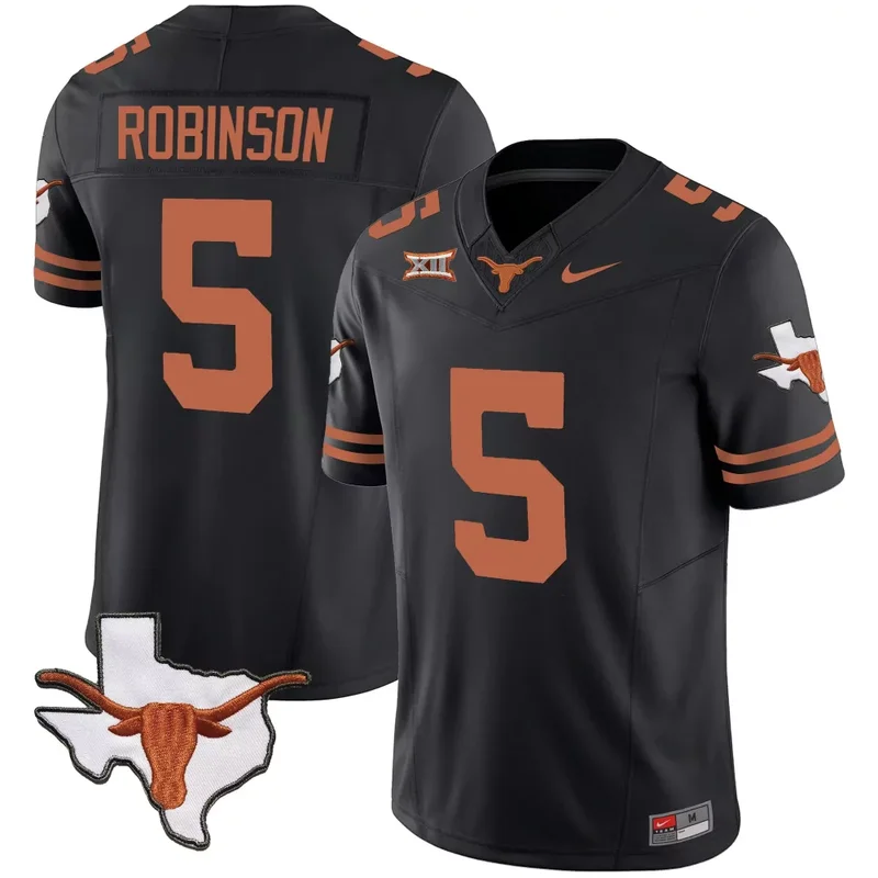 Black Bijan Robinson Texas Longhorns Vapor Limited Jersey All Stitched