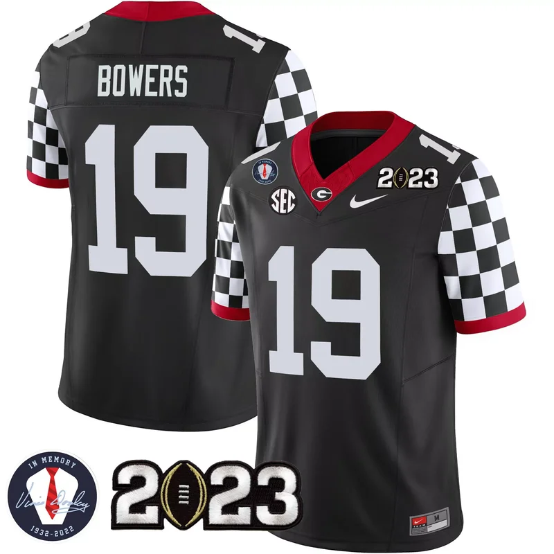 Black Nolan Smith georgia bulldogs checkerboard jersey all stitched - Image 3
