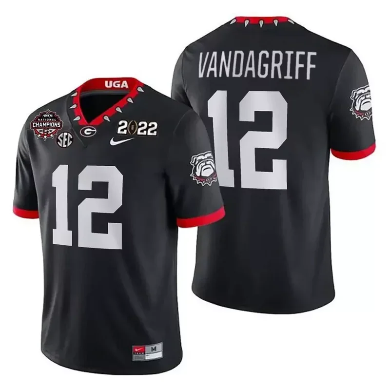 Black Brock Vandagriff Georgia Bulldogs CFP National Champions Jersey All Stitched