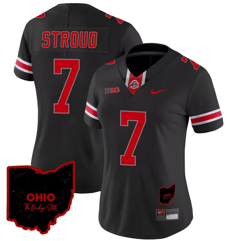 Black ohio state buckeyes 2023 gray Alternate custom jersey v2 stitched - Image 2