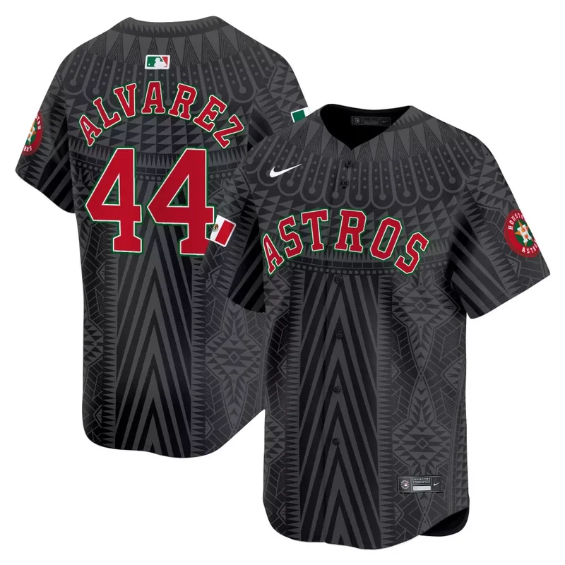 Black CJ Stroud Astros Mexico Aztec Pattern Vapor Premier Jersey Printed - Image 5