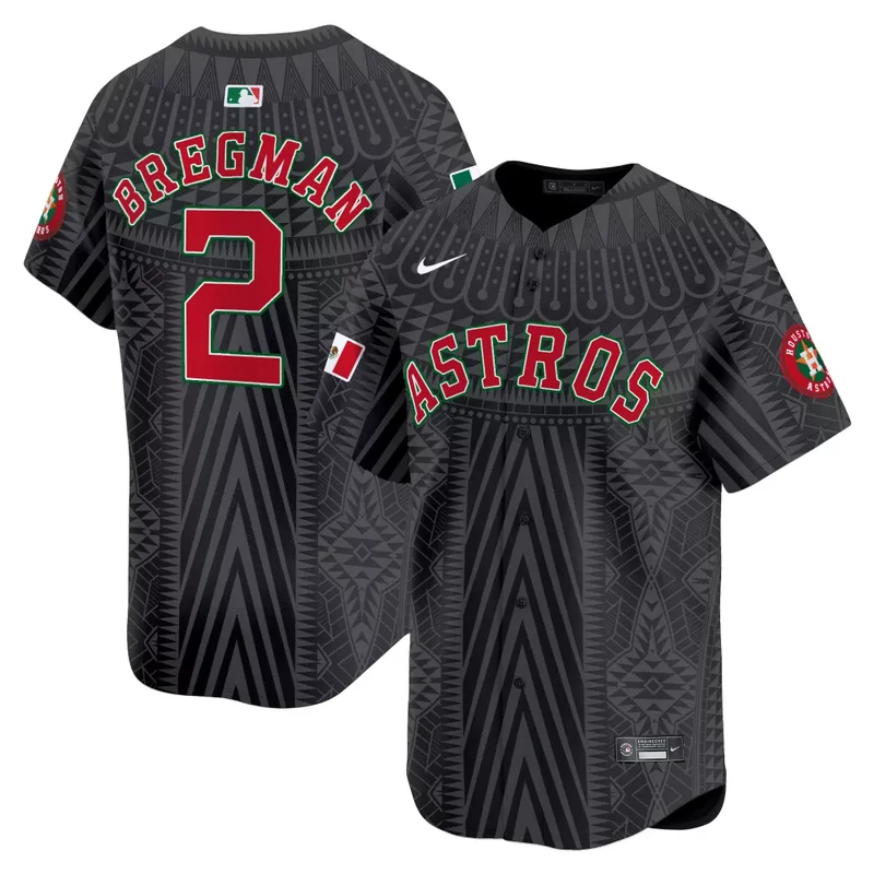 Black CJ Stroud Astros Mexico Aztec Pattern Vapor Premier Jersey Printed - Image 4