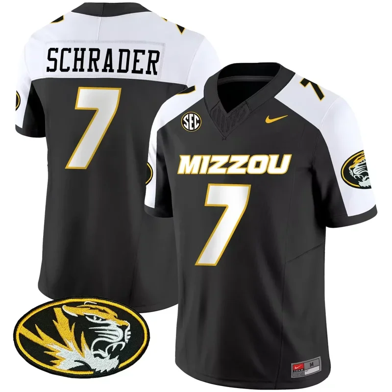 Black Cody Schrader Missouri Tigers Black Jersey - Image 3