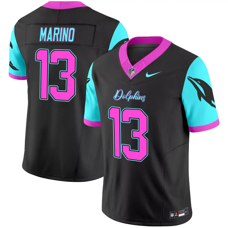 Black Dan Marino miami dolphins miami vice jersey all stitched