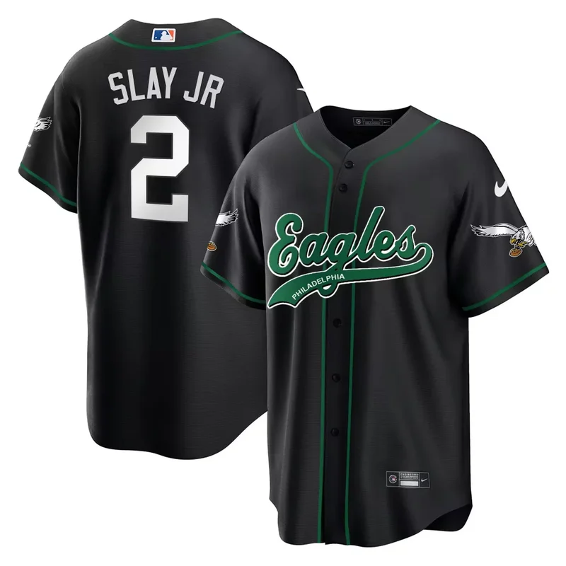 Black Darius Slay Jr Eagles Kelly Green Baseball Jersey All Stitched