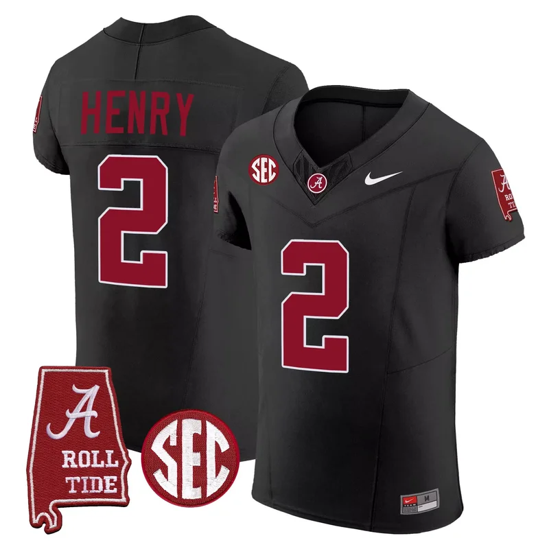 Black Derrick Henry alabama crimson tide jersey all stitched