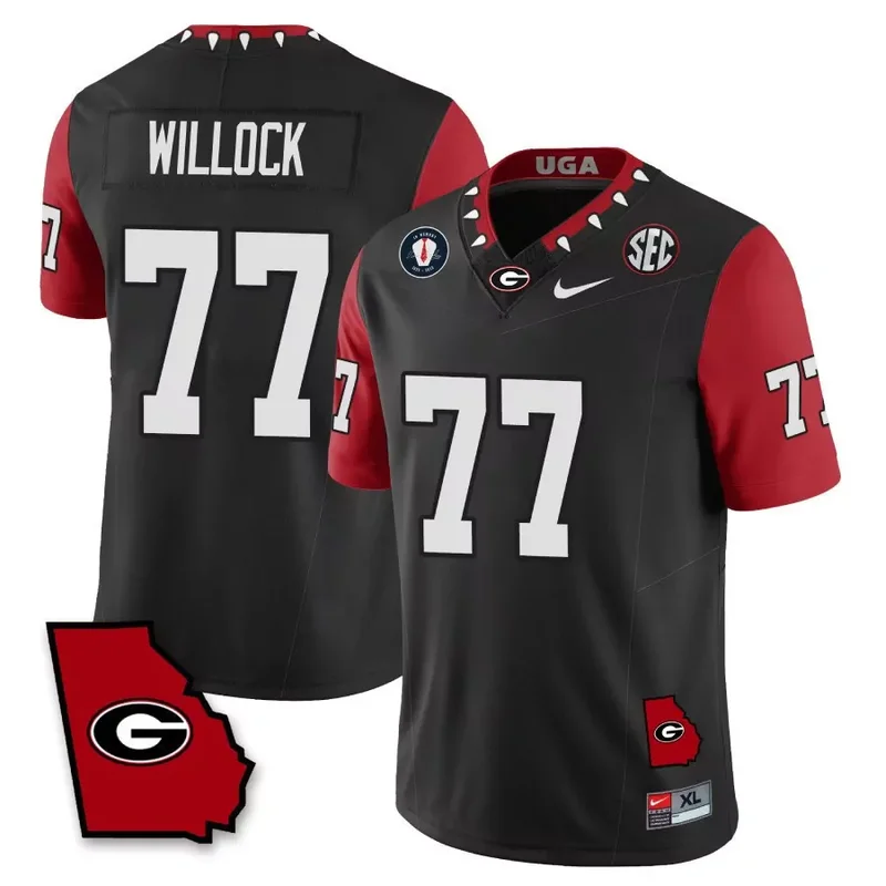 Kelee Ringo georgia bulldogs 2023 Black red jersey georgia map all stitched - Image 4