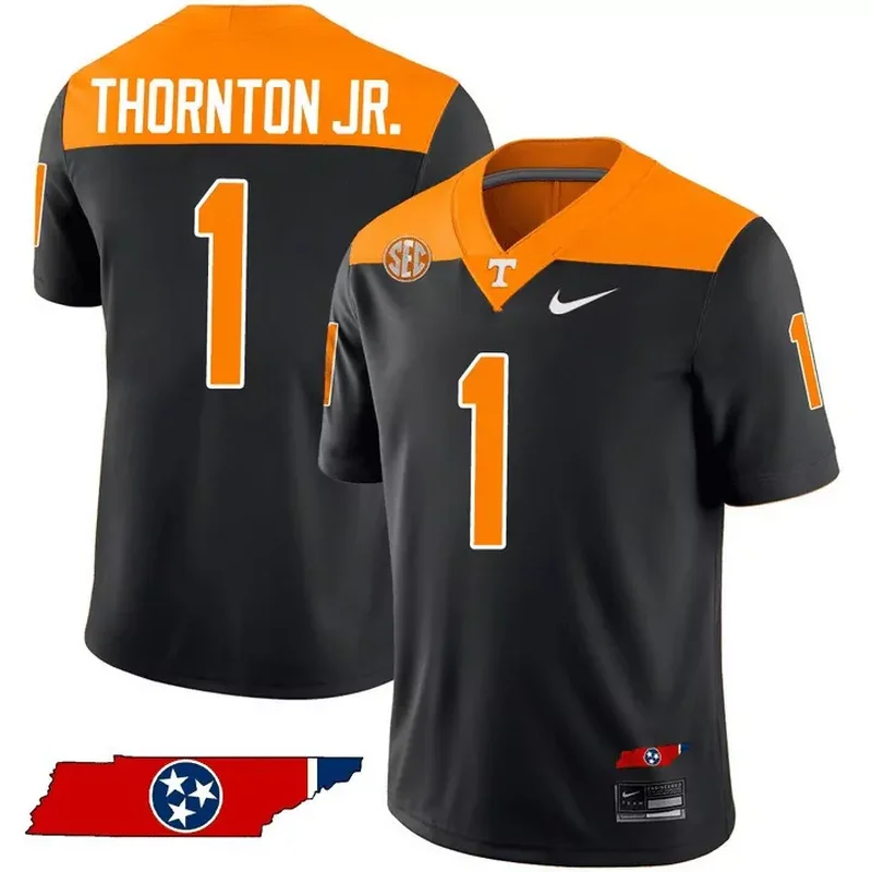 Black Dont'e Thornton tennessee volunteers 2023 Alternate jersey all stitched