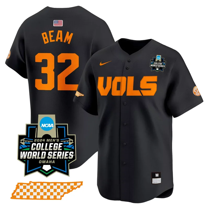 Black Drew Beam tennessee volunteers 2024 tournament champions jersey all stitched - Image 3
