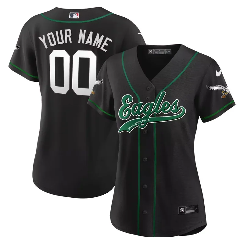 Black Eagles Kelly Green Baseball Custom Jersey All Stitched