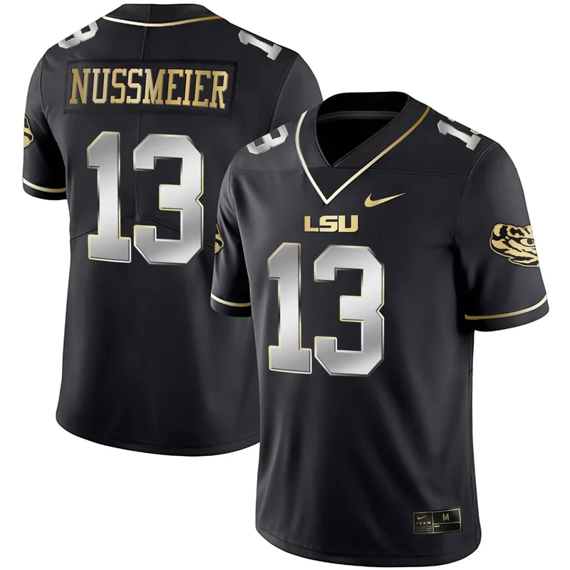 Black Gold Noah Cain lsu tigers Black Gold jersey all stitched - Image 3
