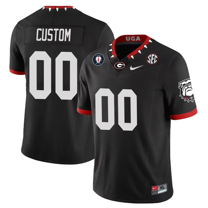 Black Nolan Smith georgia bulldogs checkerboard jersey all stitched - Image 2
