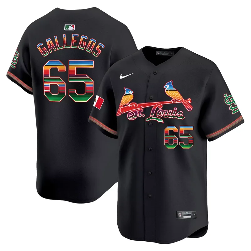 Black Giovanny Gallegos st. louis cardinals mexico jersey all stitched