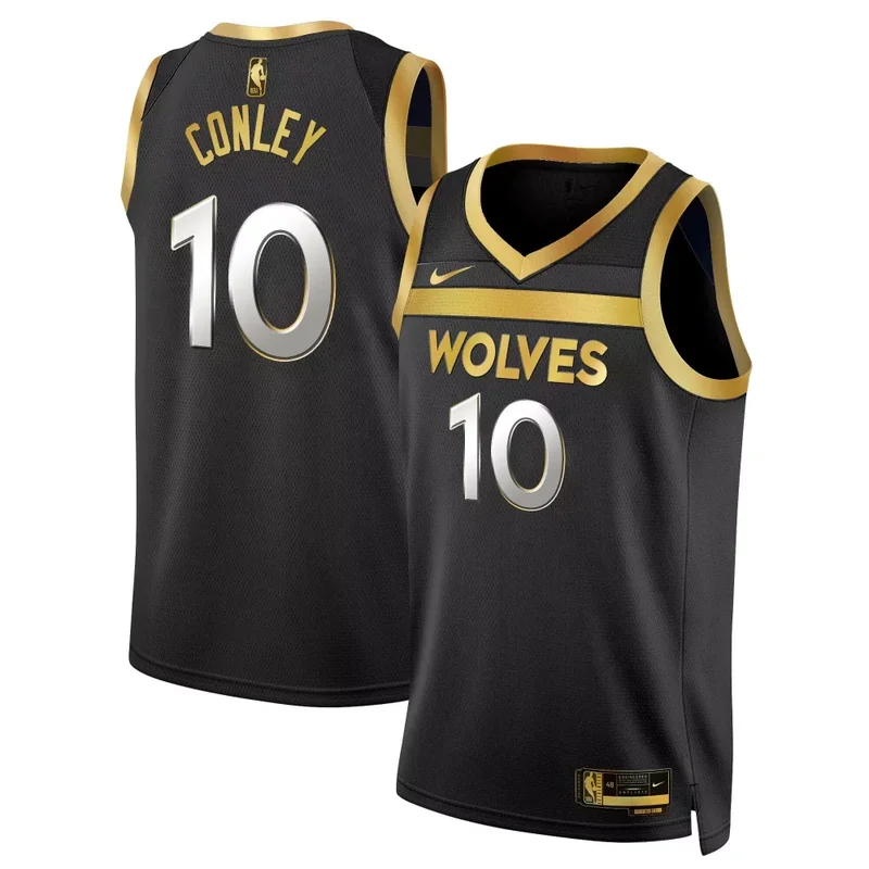 Black Gold Anthony Edwards Minnesota Timberwolves Swingman Jersey V3 All Stitched - Image 3