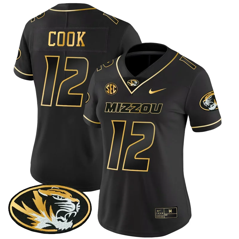 Alternate Brady Cook missouri tigers Gold jersey all stitched - Image 4