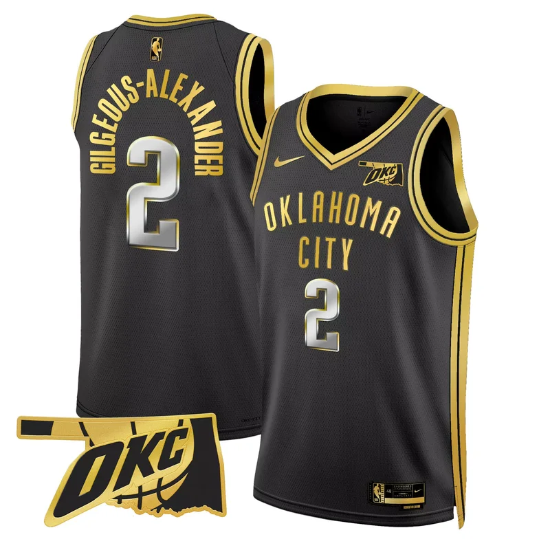 Association Luguentz Dort oklahoma City thunder swingman jersey oklahoma patch all stitched - Image 3