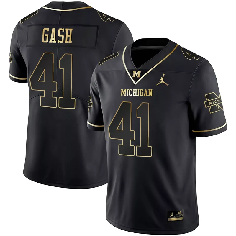 Black Gold Blake Corum michigan wolverines Gold split jersey all stitched - Image 2