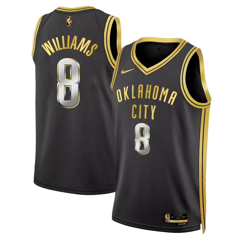 Black Gold Jalen Williams oklahoma City thunder swingman jersey all stitched