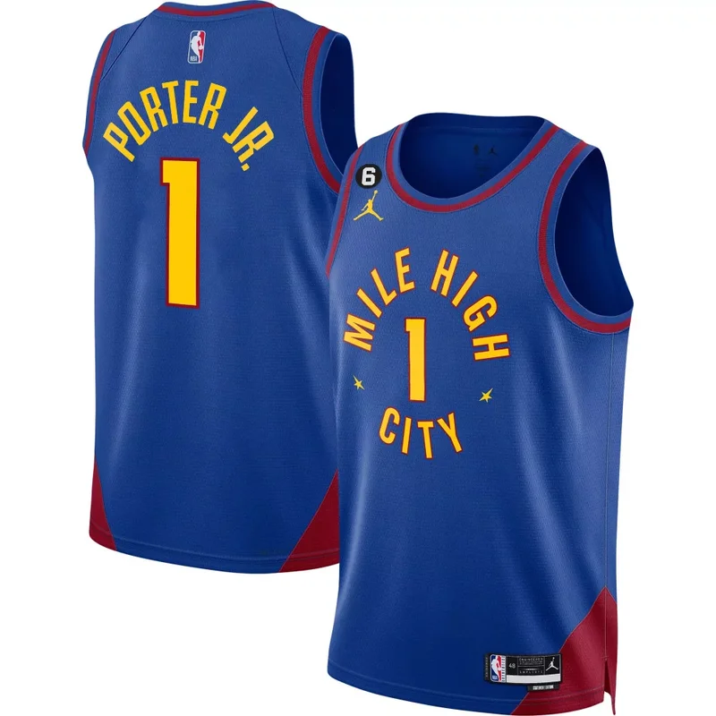 Black Gold Jamal Murray Denver Nuggets 6 Patch Collection Jersey All Stitched - Image 2