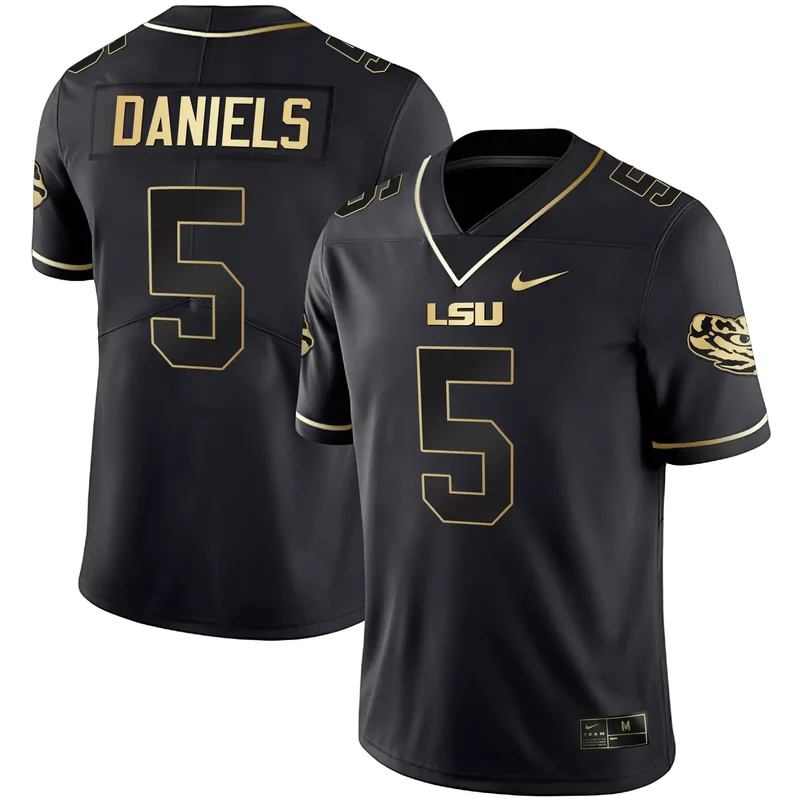 Black Gold Noah Cain lsu tigers Black Gold jersey all stitched - Image 5