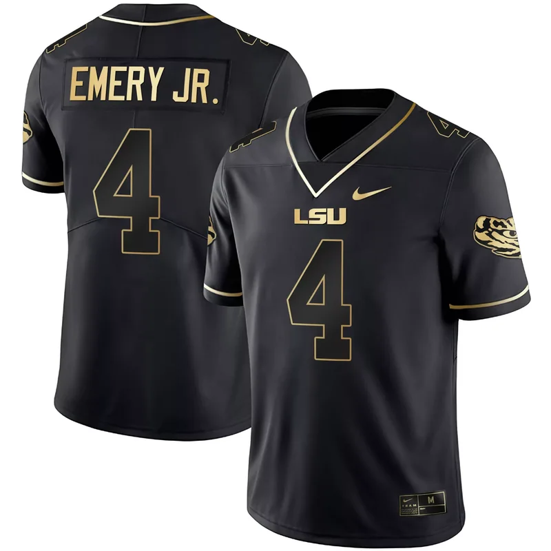 Black Gold John Emery Jr. lsu tigers Black Gold jersey all stitched