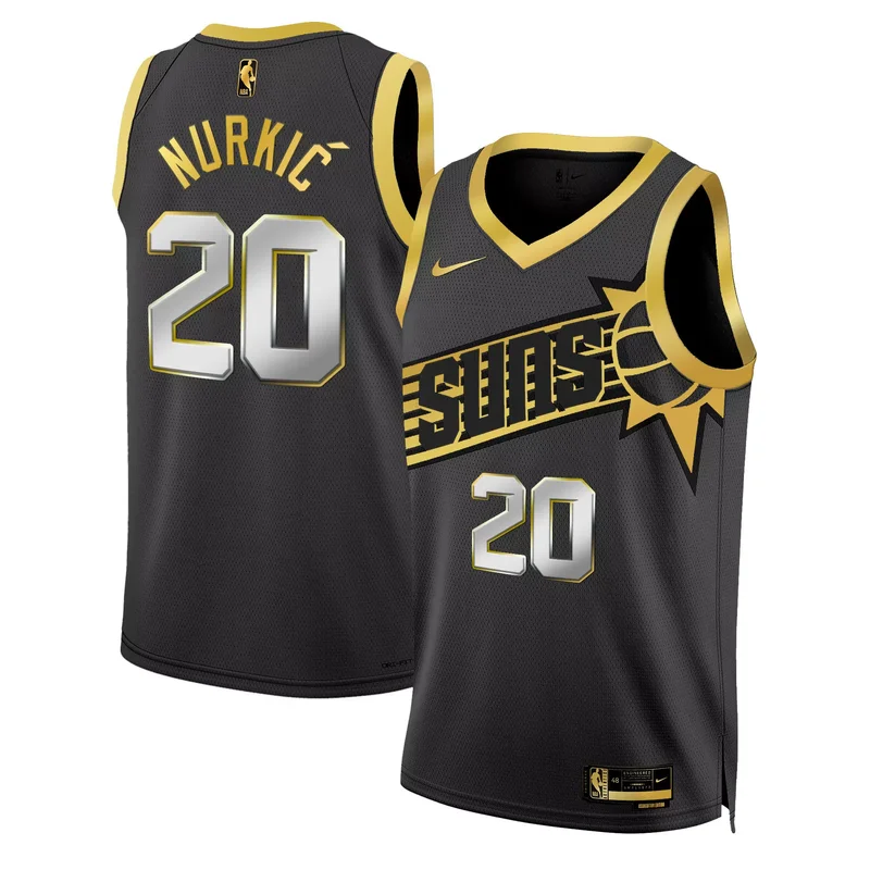 Black Gold Jusuf Nurkic phoenix suns swingman jersey all stitched