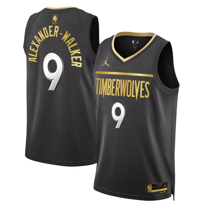 Black Gold Mike Conley Minnesota Timberwolves Swingman Jersey All Stitched - Image 4