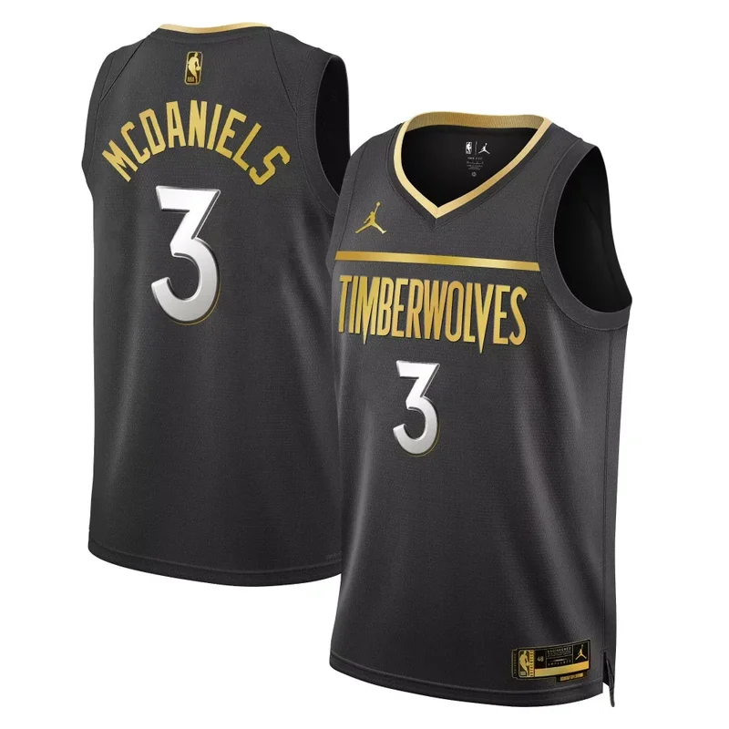 Black Gold Mike Conley Minnesota Timberwolves Swingman Jersey All Stitched - Image 3